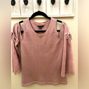 American Eagle Outfitters Cold Shoulder  Pink Blush Knit Sweater, Size S, NWT